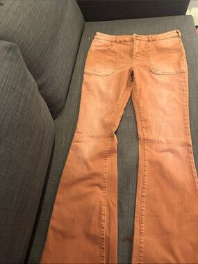 Anthropologie Pilcro Women's Flared Jeans in Rust